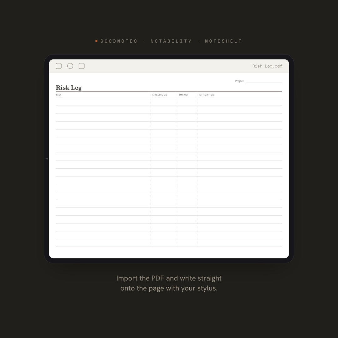 Risk Log printable planner insert — preview image 5 of 20