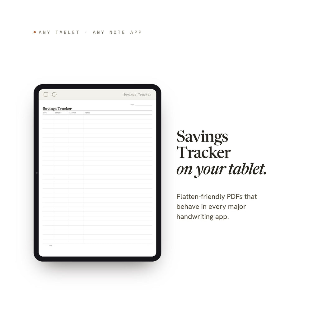 Savings Tracker Planner Insert | Budget Planner | GoodNotes iPad PDF | Digital Download