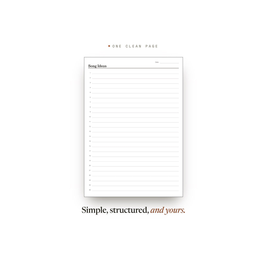 Song Ideas printable planner insert — preview image 2 of 20