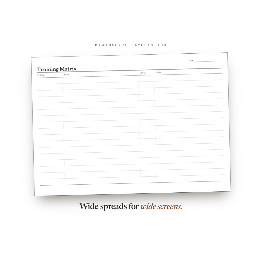 Training Matrix printable planner insert — preview image 15 of 20