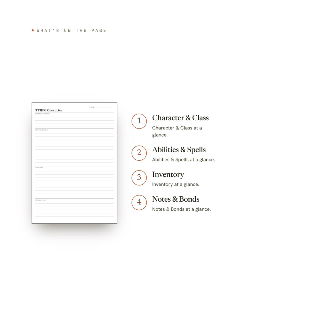 TTRPG Character Planner Insert | Game Tracker | GoodNotes iPad PDF | Digital Download