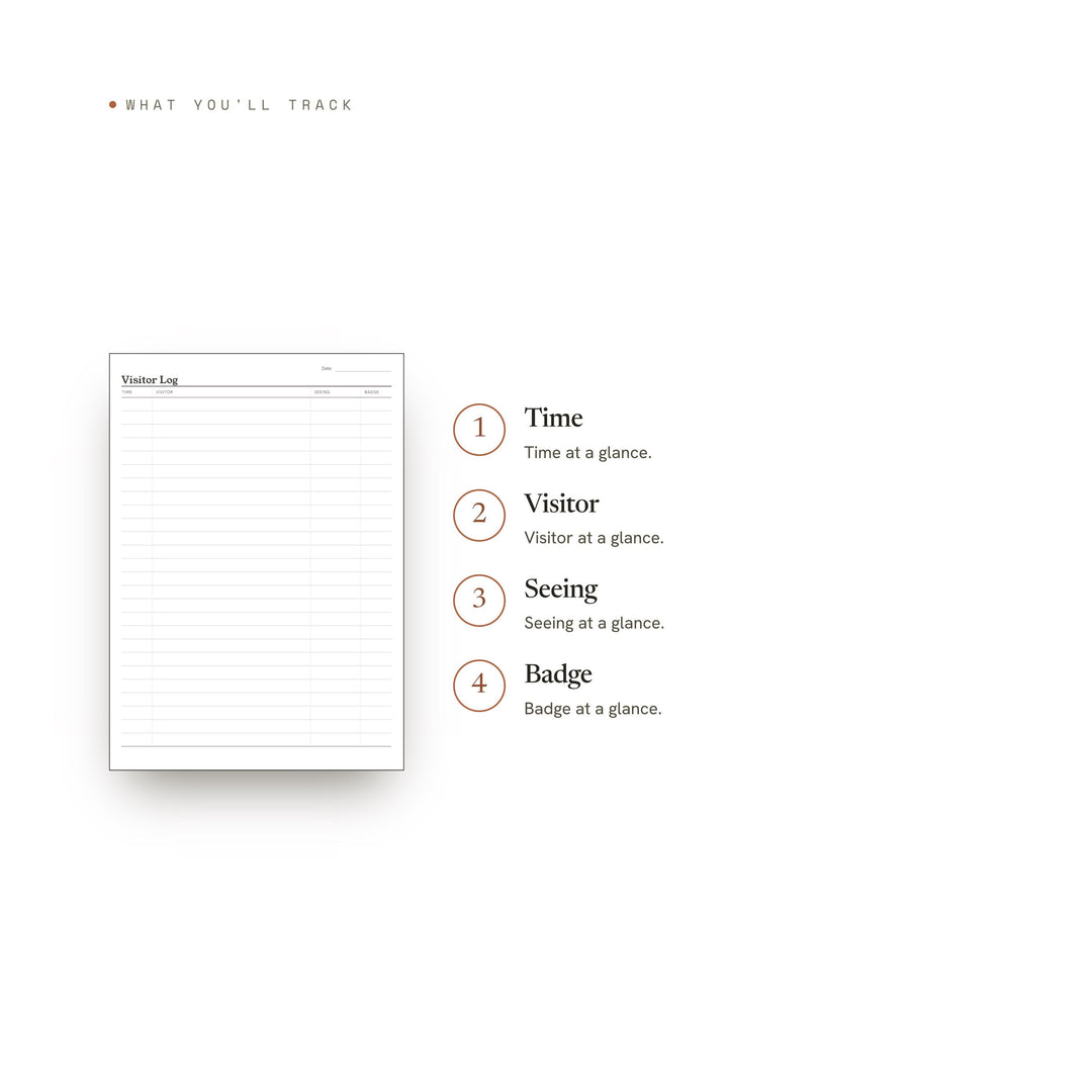 Visitor Log Planner Insert | Office Planner | GoodNotes iPad PDF | Digital Download