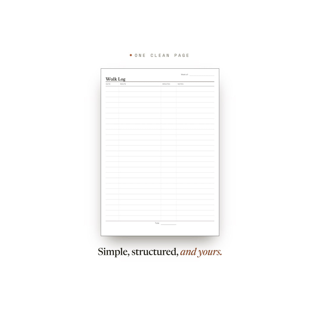 Walk Log printable planner insert — preview image 2 of 20