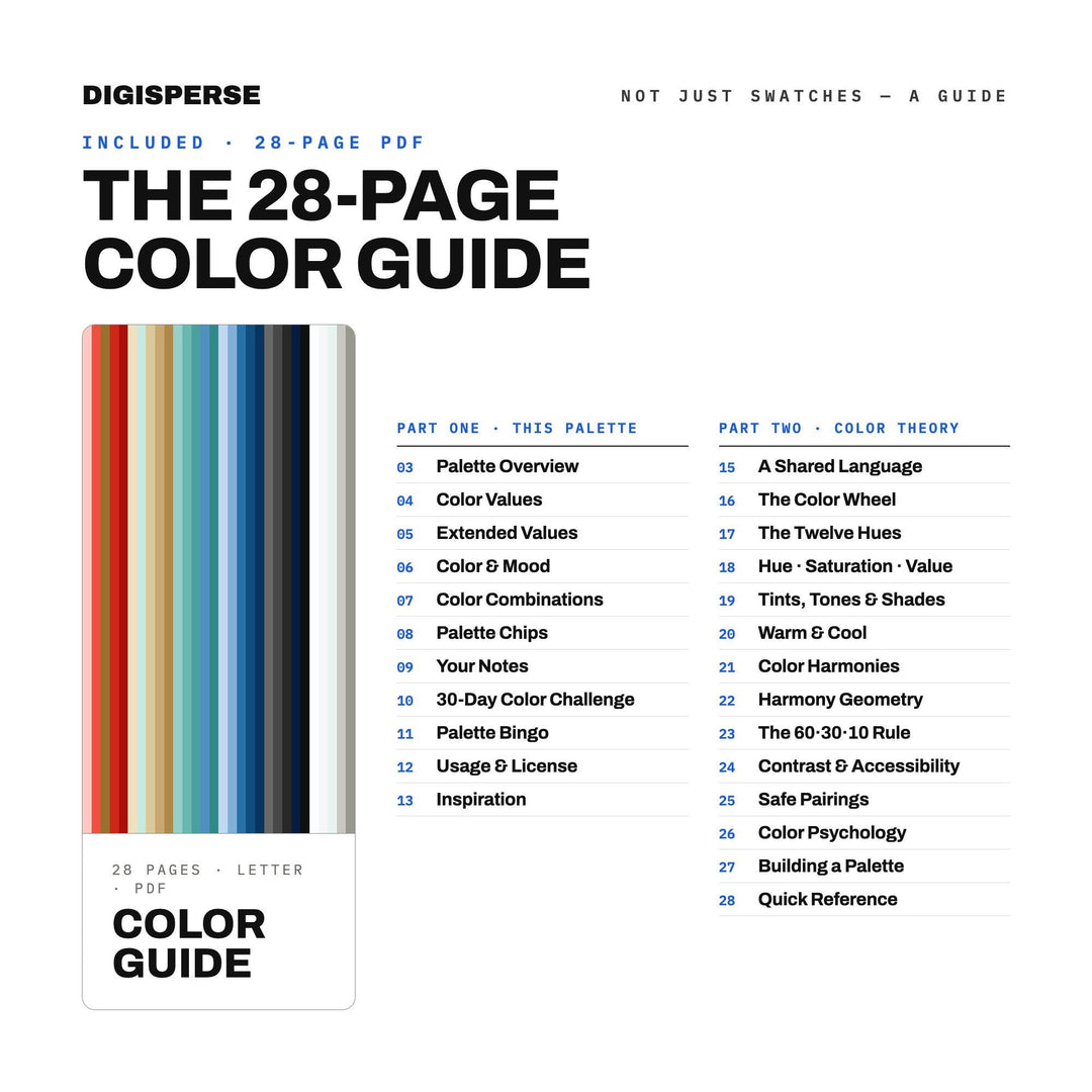 Coastal Republic Color Palette | 30 Colors | Hex RGB CMYK | Procreate Swatches + ASE | Digital Download