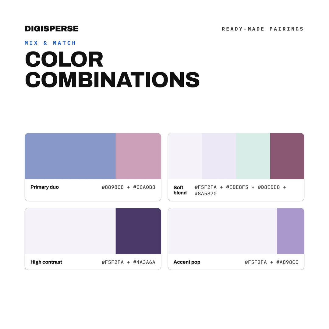 Lavender Jelly Color Palette | 30 Colors | Hex RGB CMYK | Procreate Swatches + ASE | Digital Download