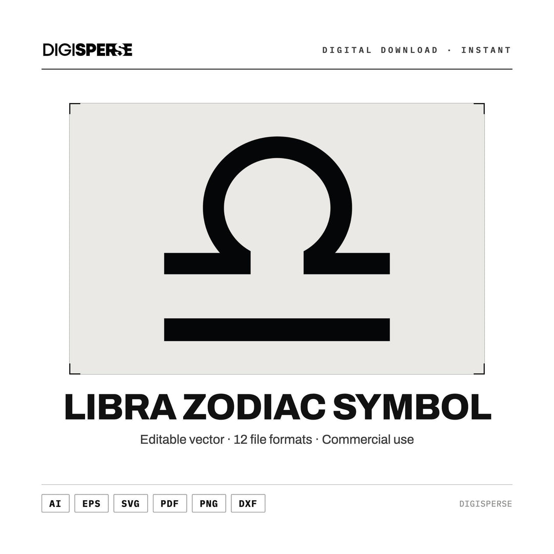 Libra SVG PNG | Zodiac Graphic 12 File Formats | Cricut Silhouette Sublimation Digital Download
