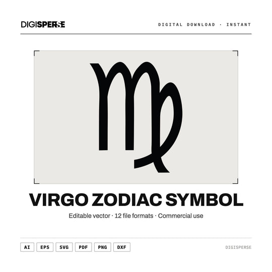 Virgo SVG PNG | Zodiac Graphic 12 File Formats | Cricut Silhouette Sublimation Digital Download