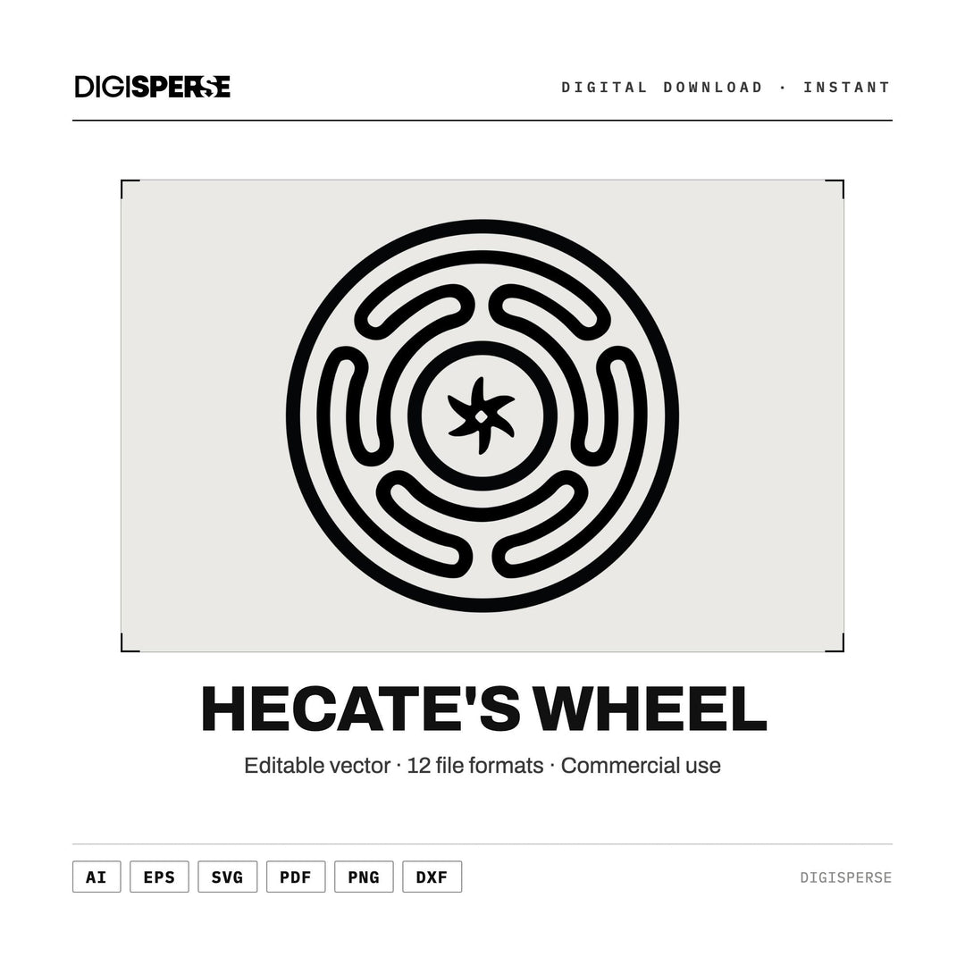 Hecate’s Wheel SVG for Cricut & Witchcraft Designs (12 File Formats)