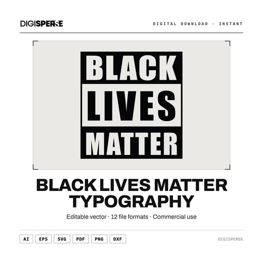 Black Lives Matter Typography vector graphic set — main preview