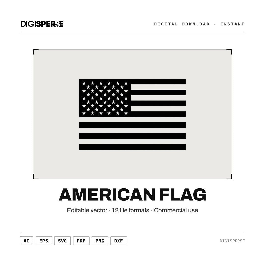 American Flag SVG PNG | Patriotic Stars Stripes Cut File (Digital Download)