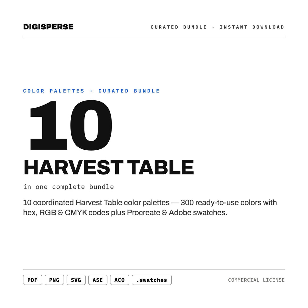 Thanksgiving Color Scheme Set, 10 Harvest Table Palettes for Dinner Party Invites, Fall Tablescape Planning and Menu Card Design