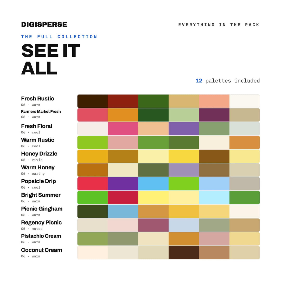 Farmers Market Color Mega Bundle, 12 Market Day Palettes for Produce Stand Signs, Local Shop Branding and Community Flyers