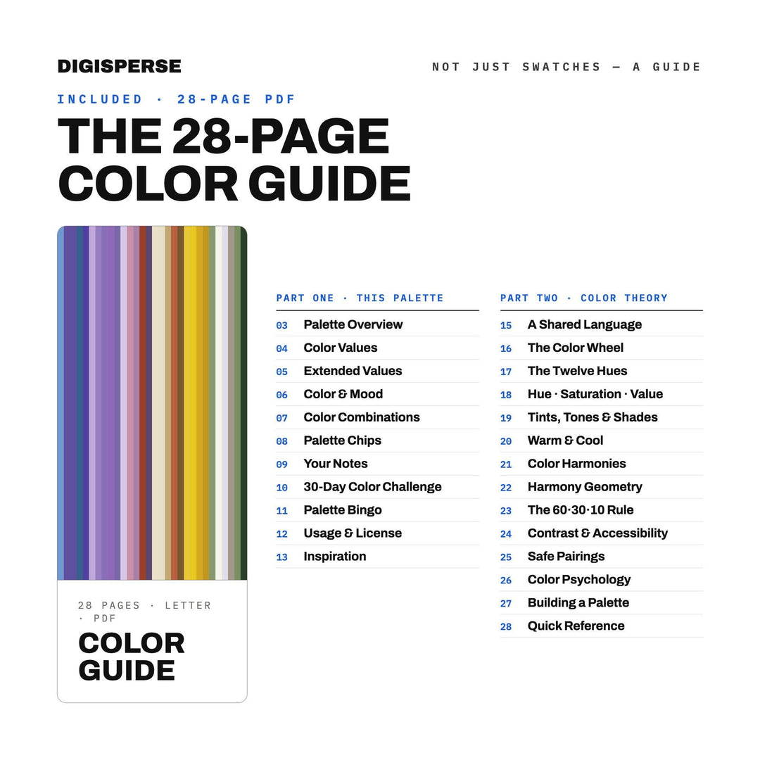 Lavender Farm Peak Color Palette | 30 Procreate Swatches, ASE, PDF (Digital Download)