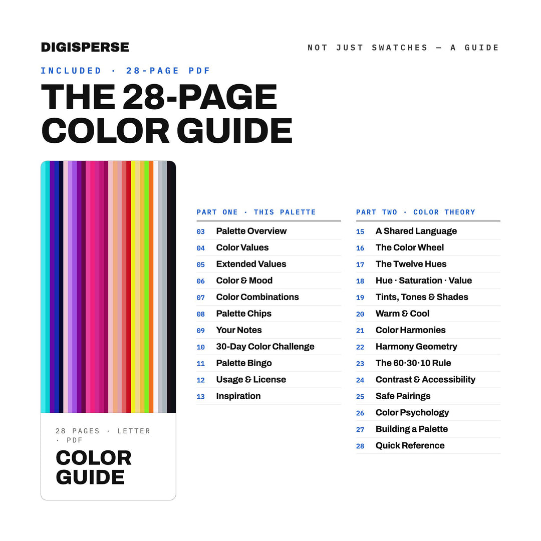 Bachelorette Night Color Palette | 30 Colors | Hex RGB CMYK | Procreate Swatches + ASE | Digital Download