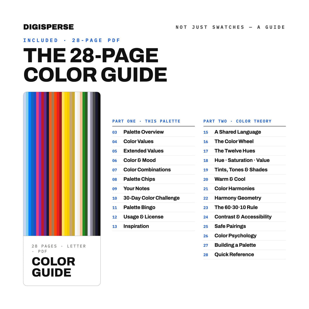 Bold Ink Color Palette for Comic Illustration Art and Indie Branding, 30 Graphic Novel Hues, Procreate Swatches, Hex Codes