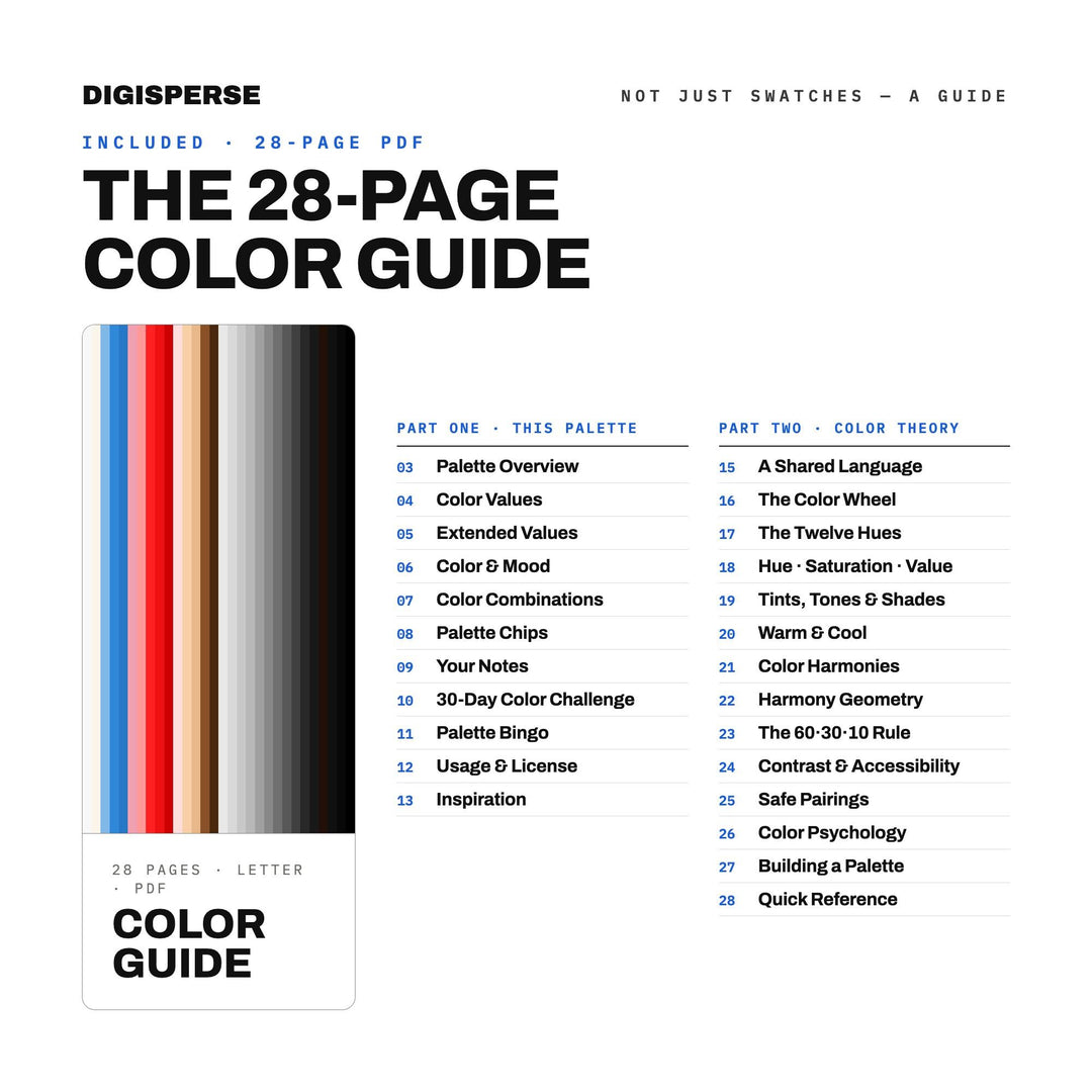 Manga Ink Color Palette | 30 Procreate Swatches, ASE, PDF Guide (Digital Download)