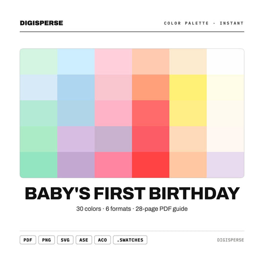Babys First Birthday color palette — main preview