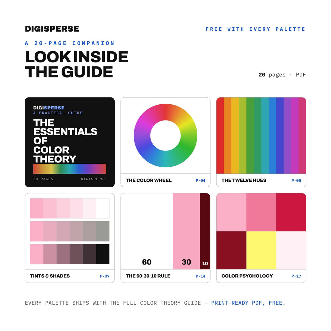 Raspberry Sorbet Color Palette | 30 Procreate Swatches, ASE, PDF Guide (Digital Download)