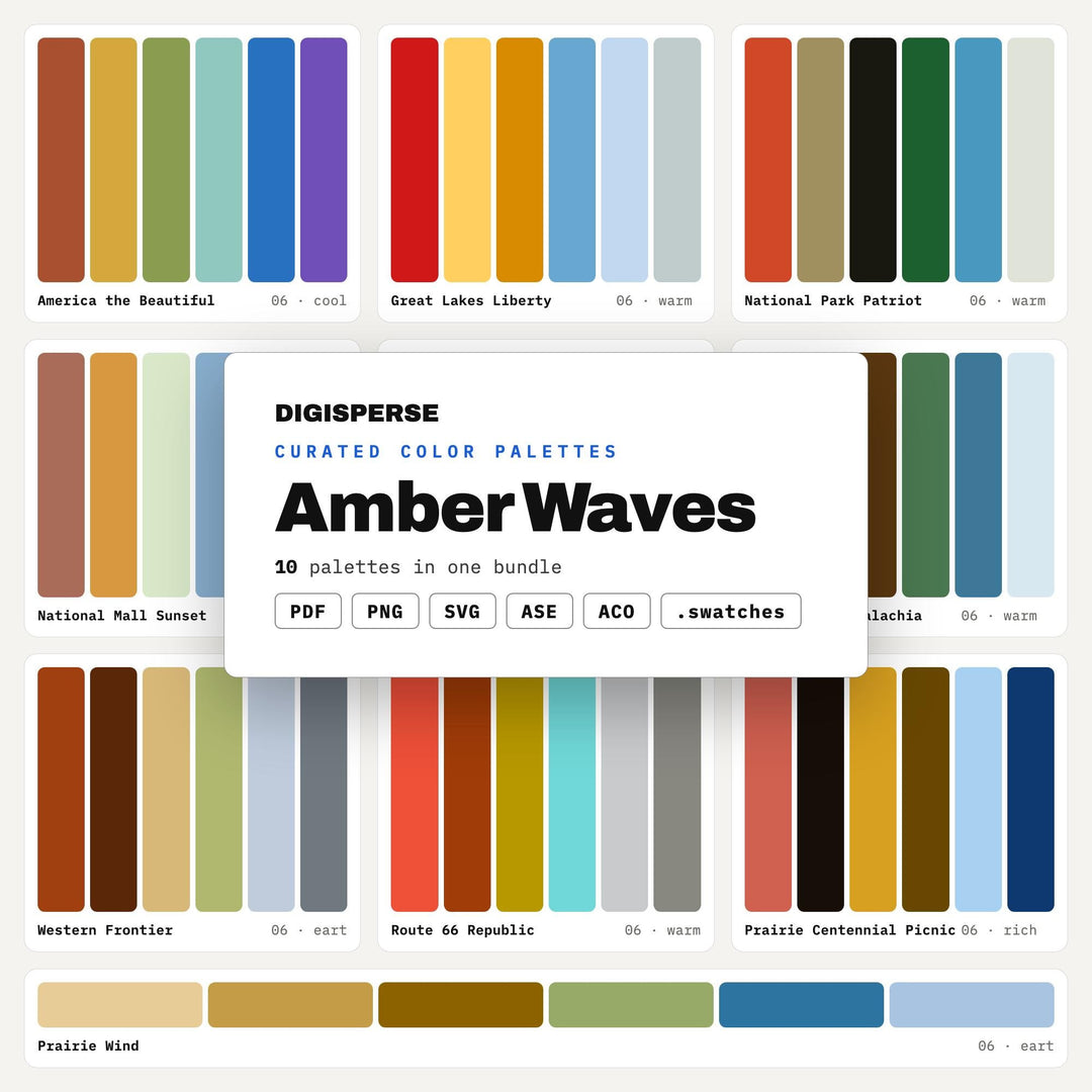 Golden Wheat Color Palette Set, 10 Amber Waves Prairie Color Schemes for Rustic Wedding Design, Farmhouse Art and Fall Branding