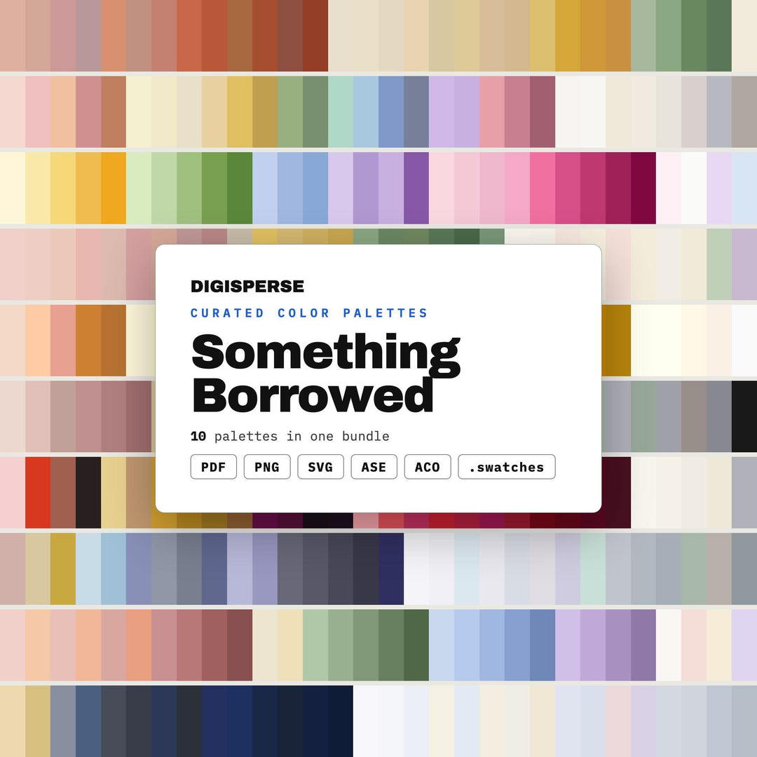Wedding Color Palette Bundle, 10 Something Borrowed Schemes for Bridal Moodboards, Save the Dates and Reception Styling