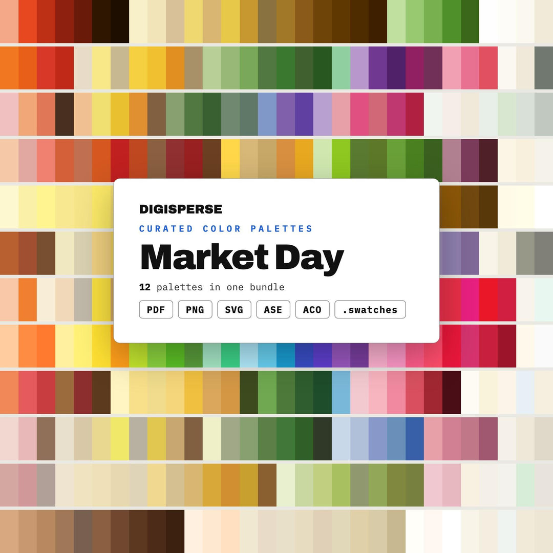 Farmers Market Color Mega Bundle, 12 Market Day Palettes for Produce Stand Signs, Local Shop Branding and Community Flyers