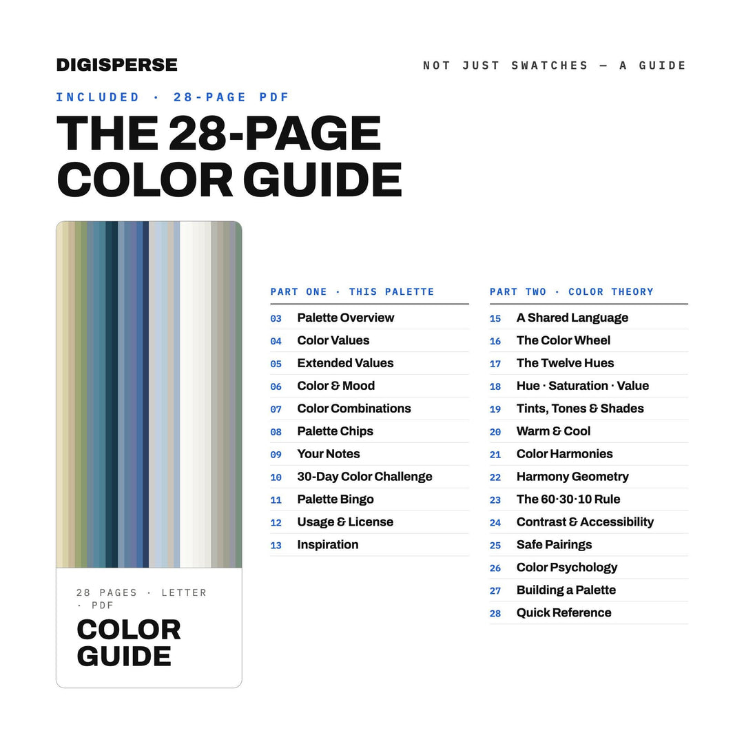 Dead Sea Salt Flat Color Palette | 30 Colors | Hex RGB CMYK | Color Guide | Procreate Swatches + ASE | Digital Download