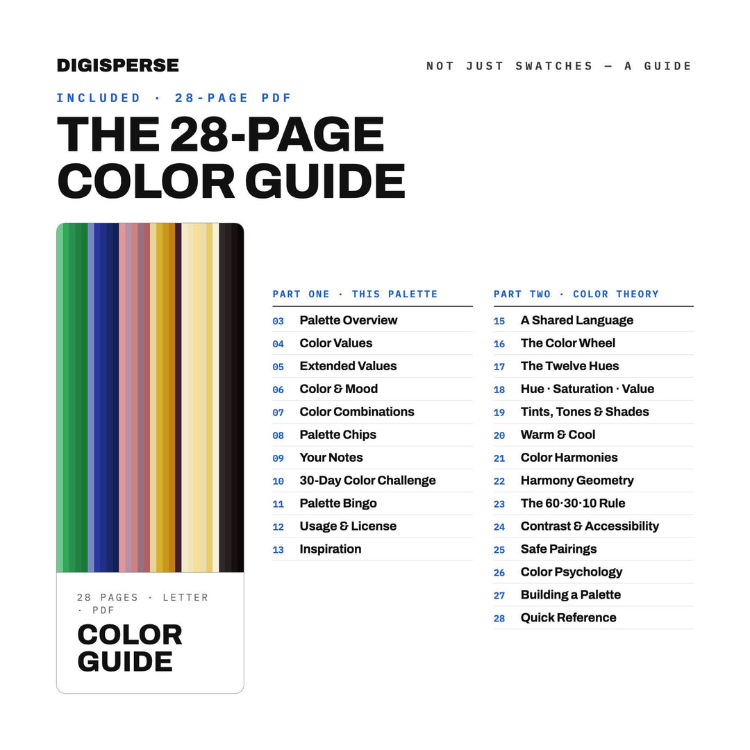 Jazz Age Color Palette | 30 Colors | Hex RGB CMYK | Color Guide | Procreate Swatches + ASE | Digital Download