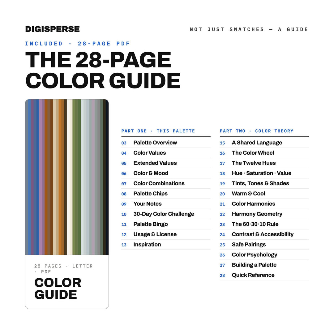 Scottish Moor Color Palette | 30 Colors | Hex RGB CMYK | Color Guide | Procreate Swatches + ASE | Digital Download
