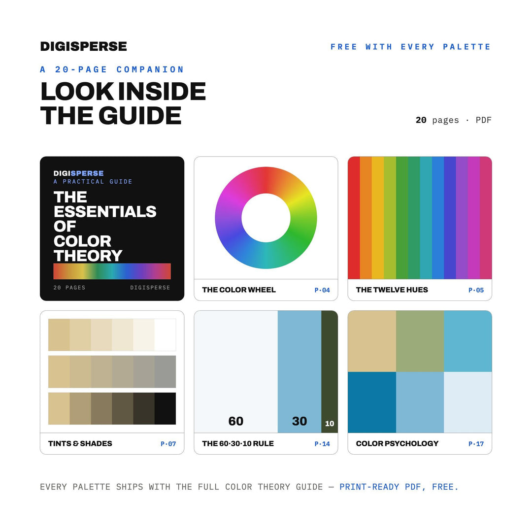 Ocean Tide Color Palette | 30 Colors | Hex RGB CMYK | Color Guide | Procreate Swatches + ASE | Digital Download