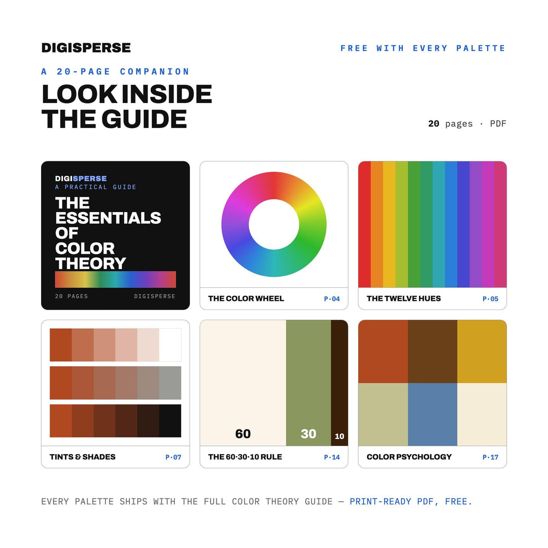 Indie Folk Color Palette | 30 Warm Earthy Tones (Procreate, ASE, PDF)