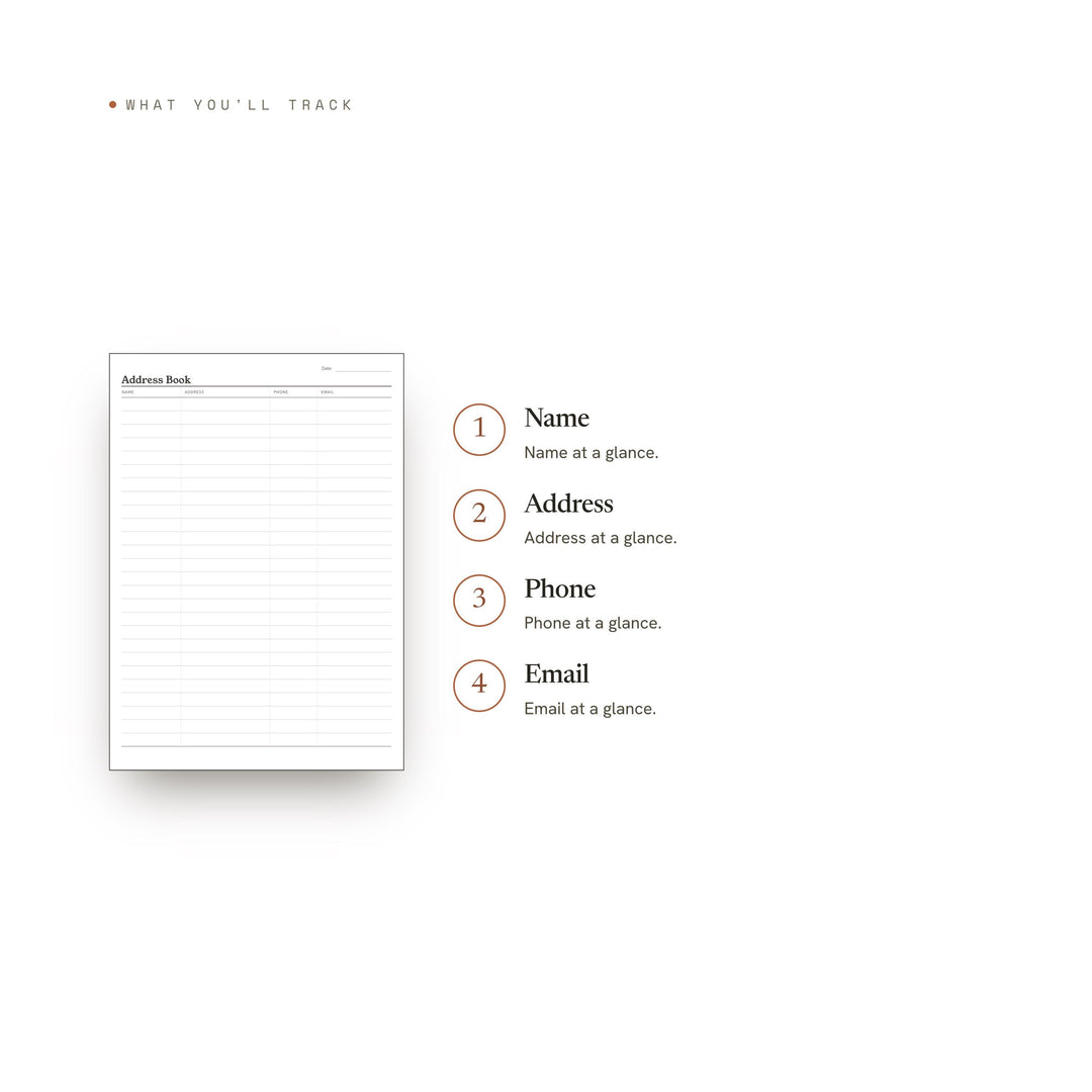 Address Book Planner Insert | Home Planner | GoodNotes iPad PDF | Digital Download