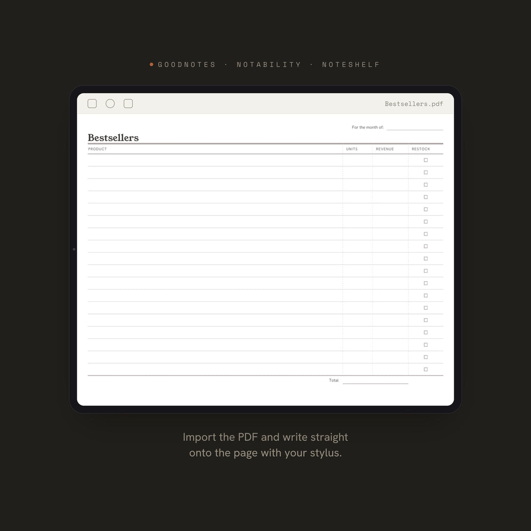 Bestsellers printable planner insert — preview image 5 of 20