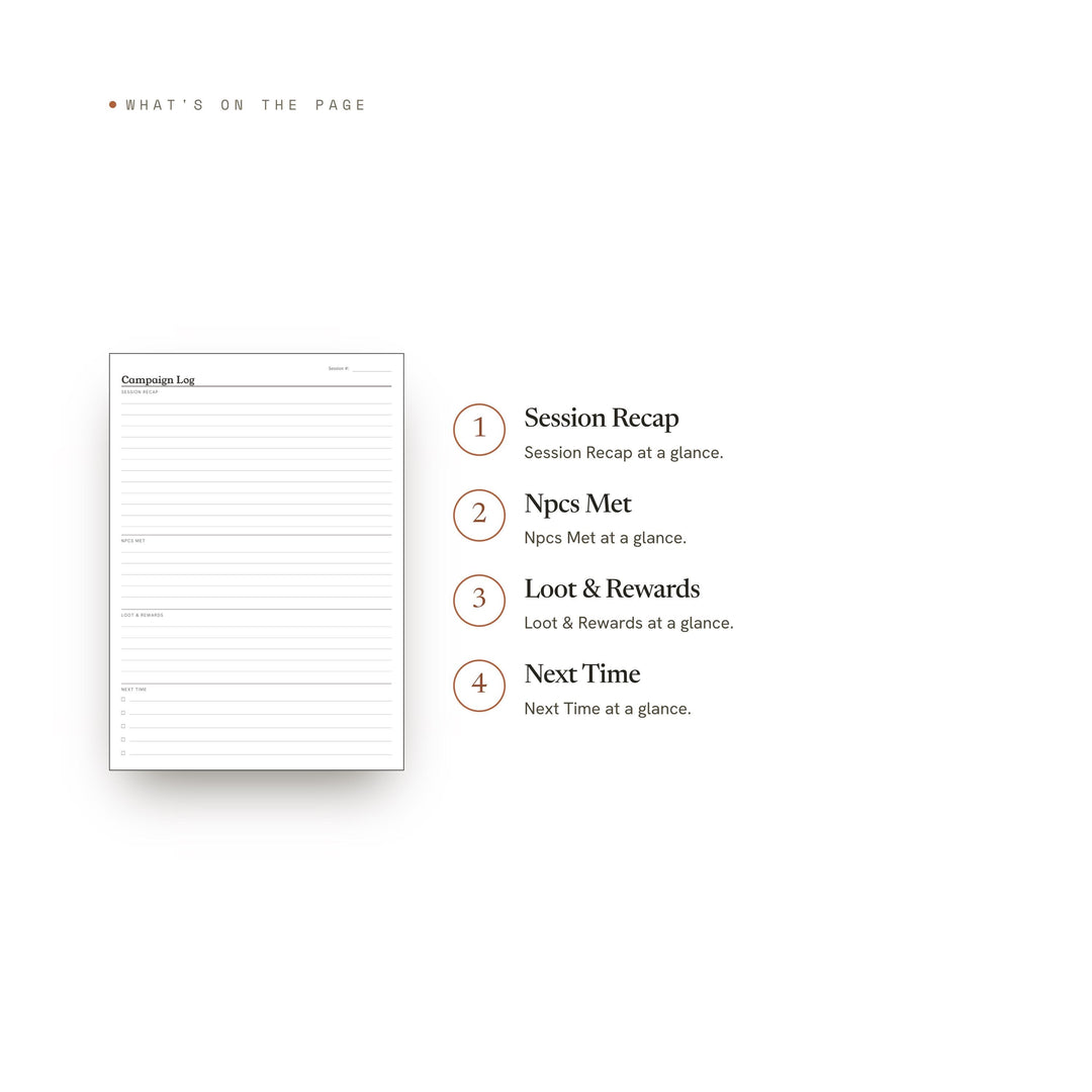 Campaign Log Planner Insert | Game Tracker | GoodNotes iPad PDF | Digital Download
