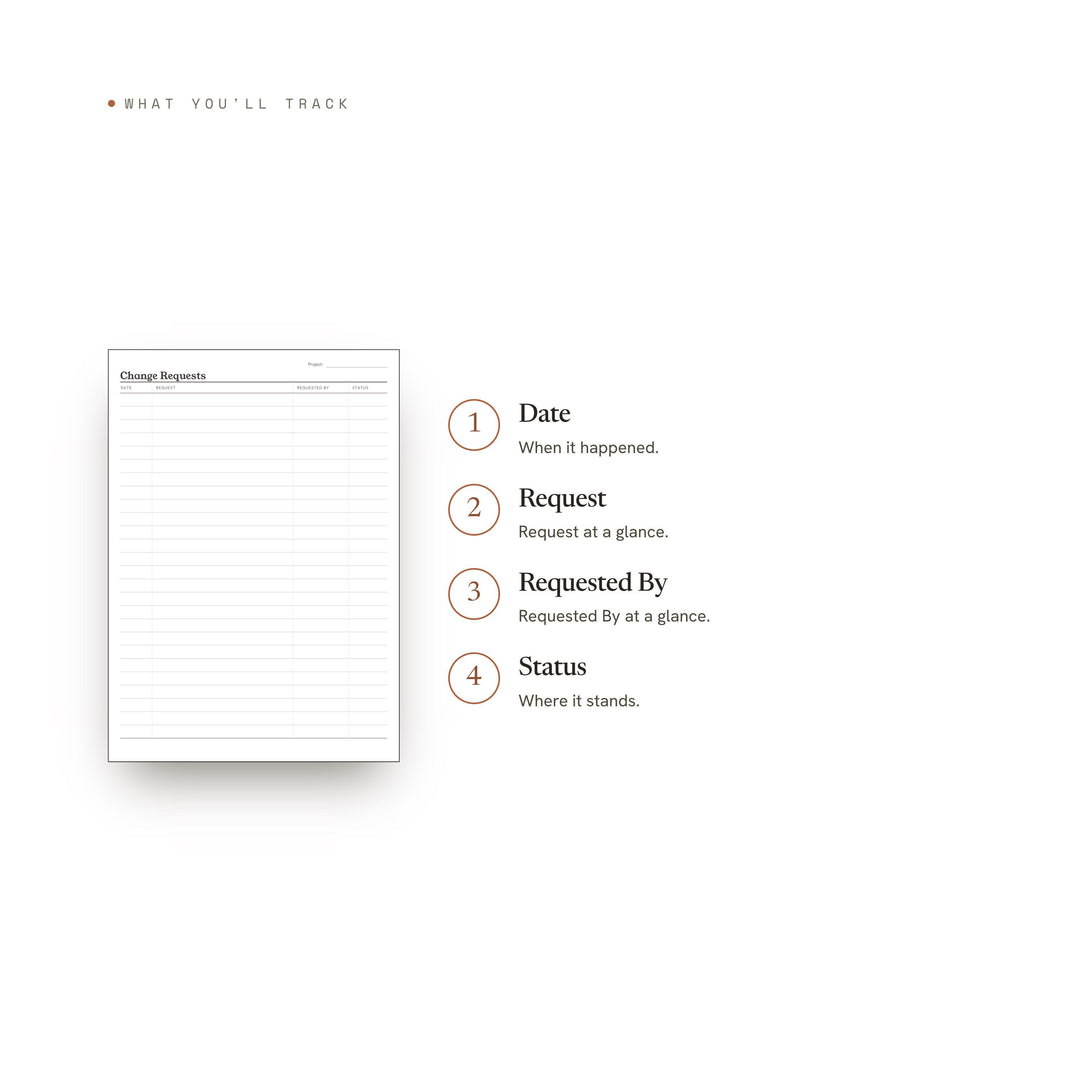 Change Requests printable planner insert — preview image 8 of 20