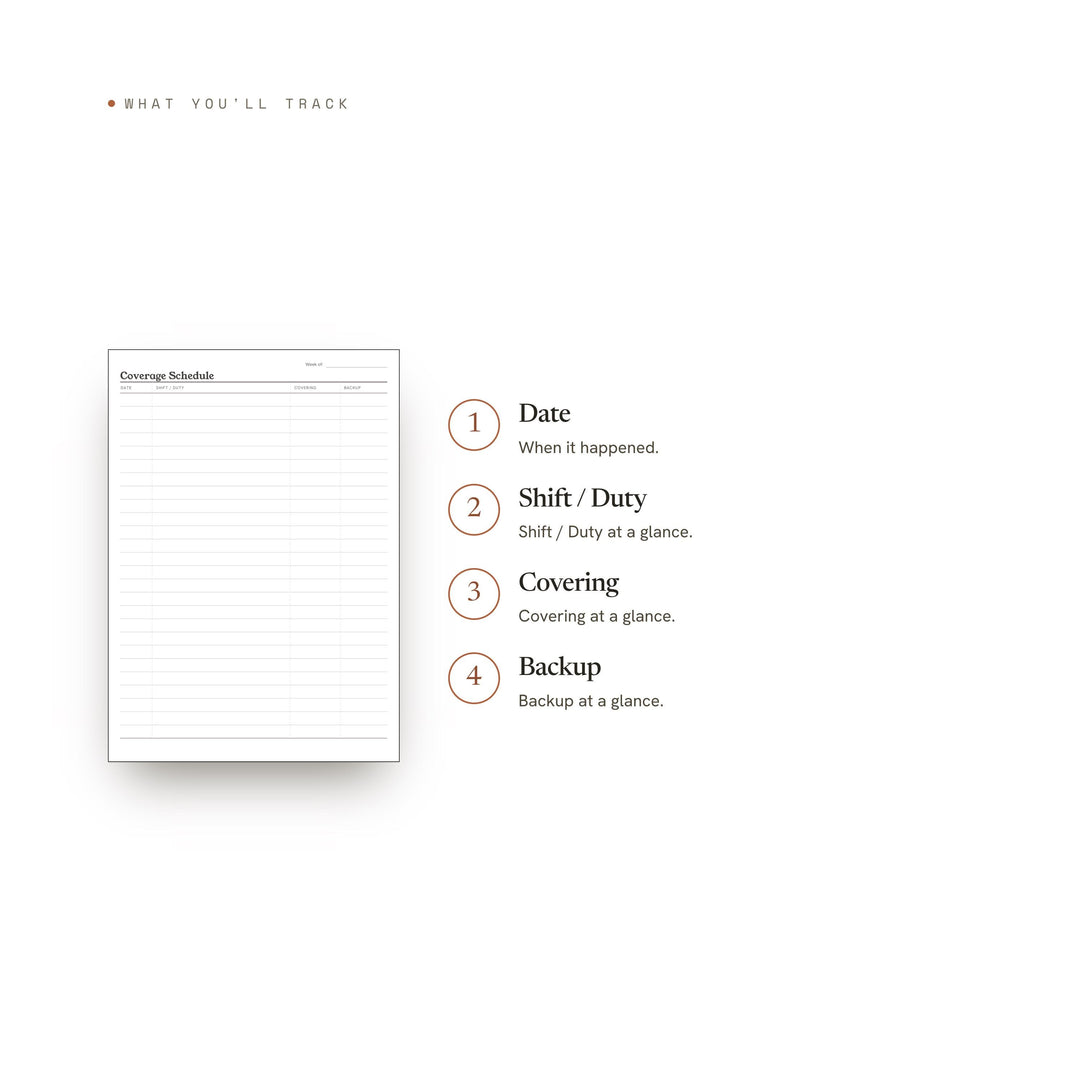 Coverage Schedule printable planner insert — preview image 8 of 20