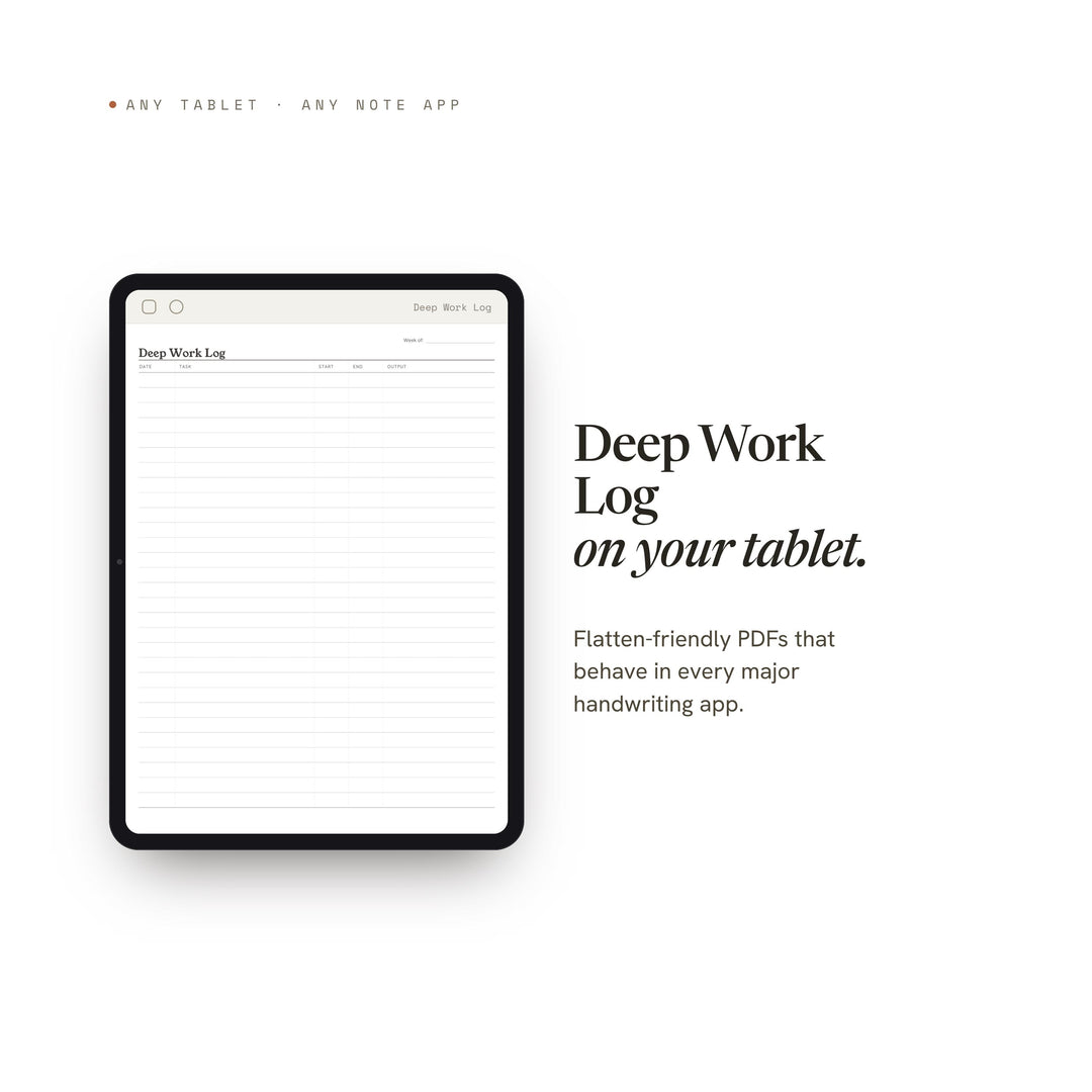 Deep Work Log printable planner insert — preview image 6 of 20