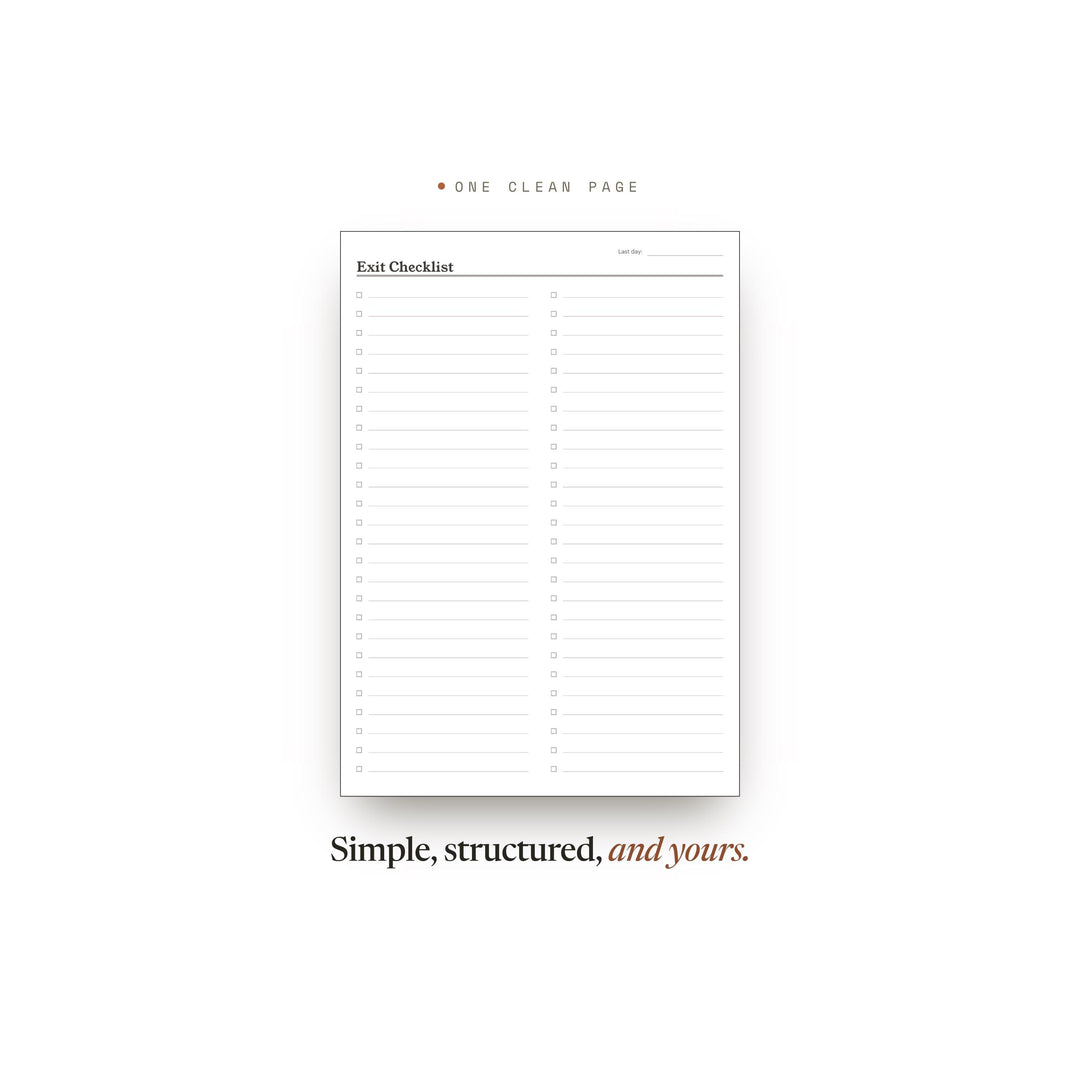 Exit Checklist printable planner insert — preview image 2 of 20