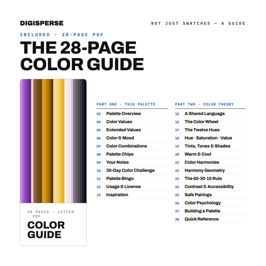Oracle Color Palette | 30 Colors | Hex RGB CMYK | Color Guide | Procreate Swatches + ASE | Digital Download