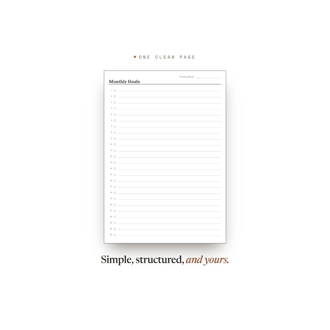 Monthly Goals printable planner insert — preview image 2 of 20