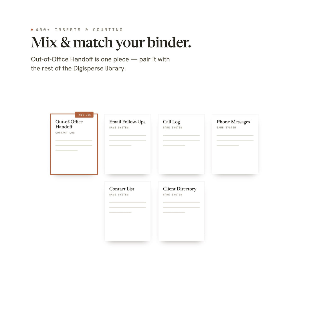 Out-of-Office Handoff Planner Insert | Contact Log | GoodNotes iPad PDF | Digital Download