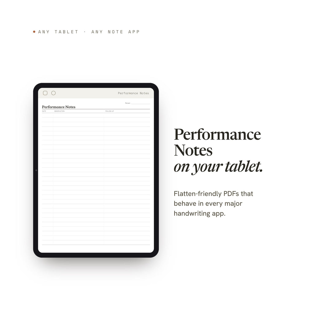 Performance Notes printable planner insert — preview image 6 of 20
