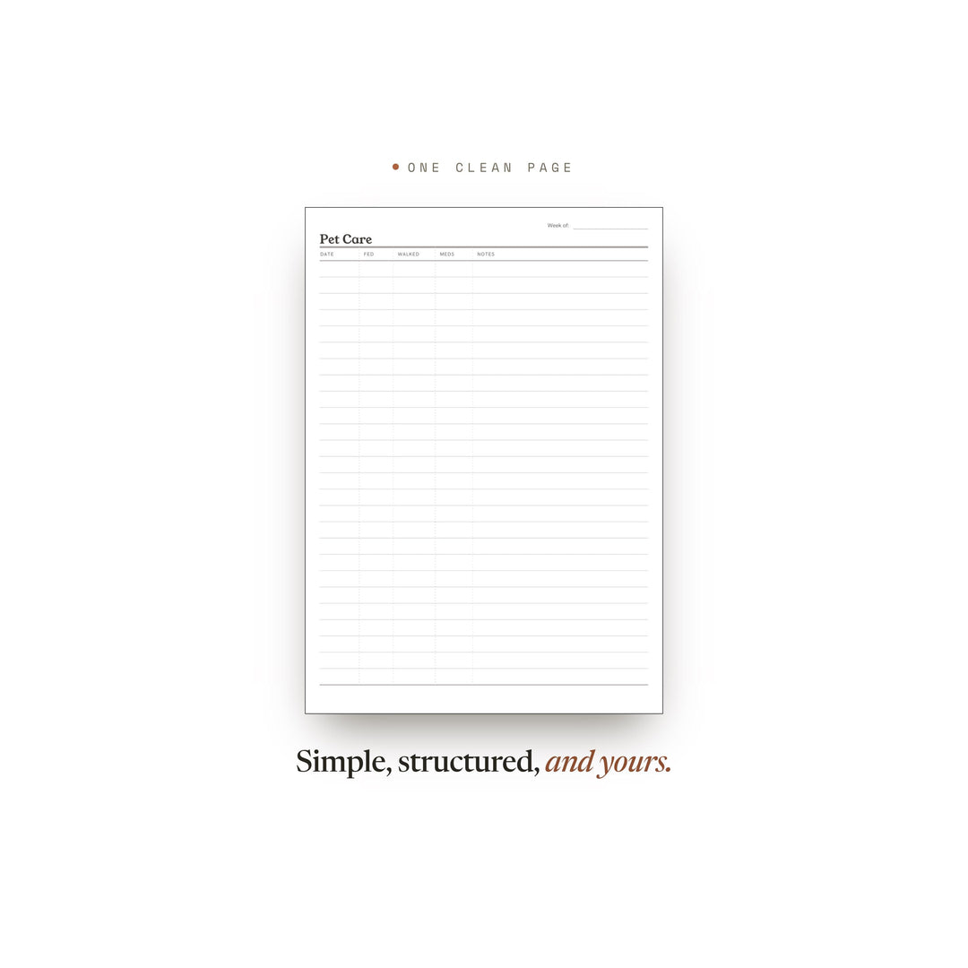 Pet Care Planner Insert | Home Planner | GoodNotes iPad PDF | Digital Download