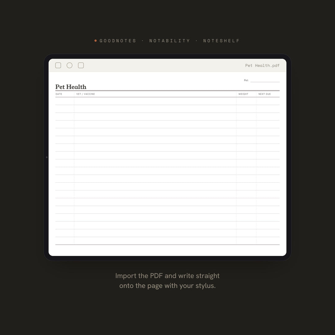 Pet Health printable planner insert — preview image 5 of 20