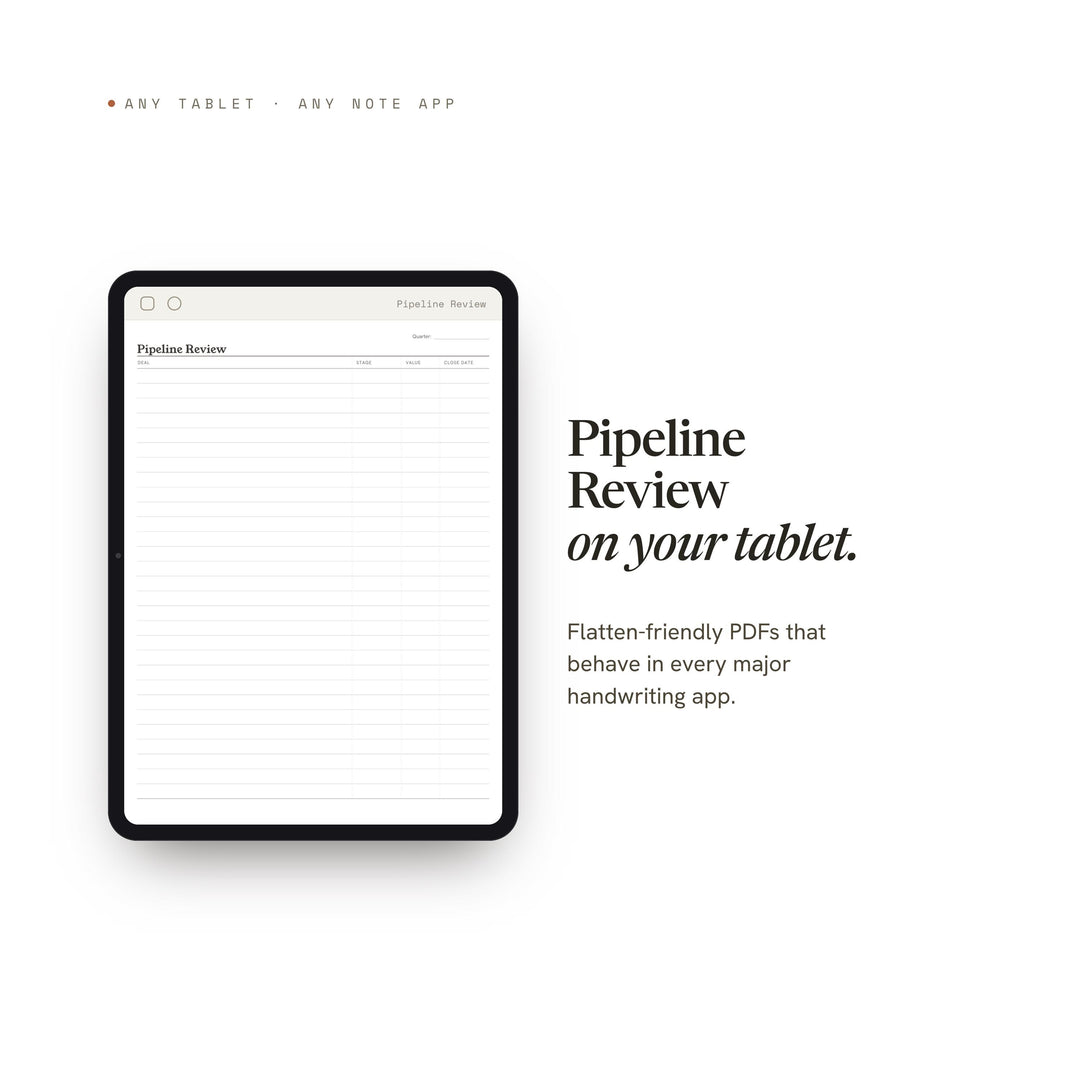 Pipeline Review Planner Insert | Client Tracker | GoodNotes iPad PDF | Digital Download