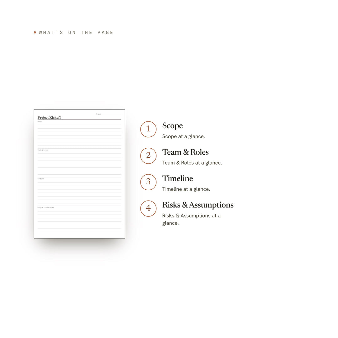 Project Kickoff Planner Insert | Project Planning, Tasks, Timeline (Digital Download)