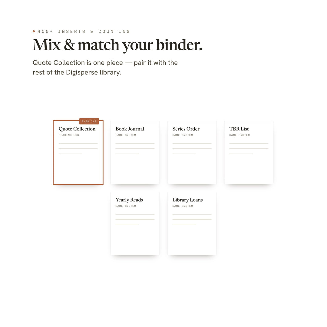Quote Collection Planner Insert | Reading Log | GoodNotes iPad PDF | Digital Download