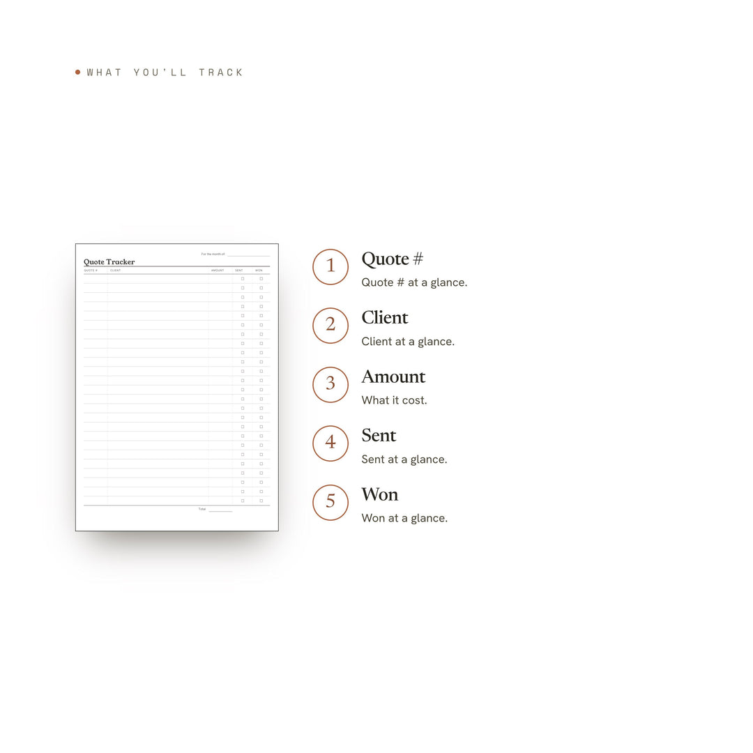 Quote Tracker Planner Insert | Client Tracker | GoodNotes iPad PDF | Digital Download