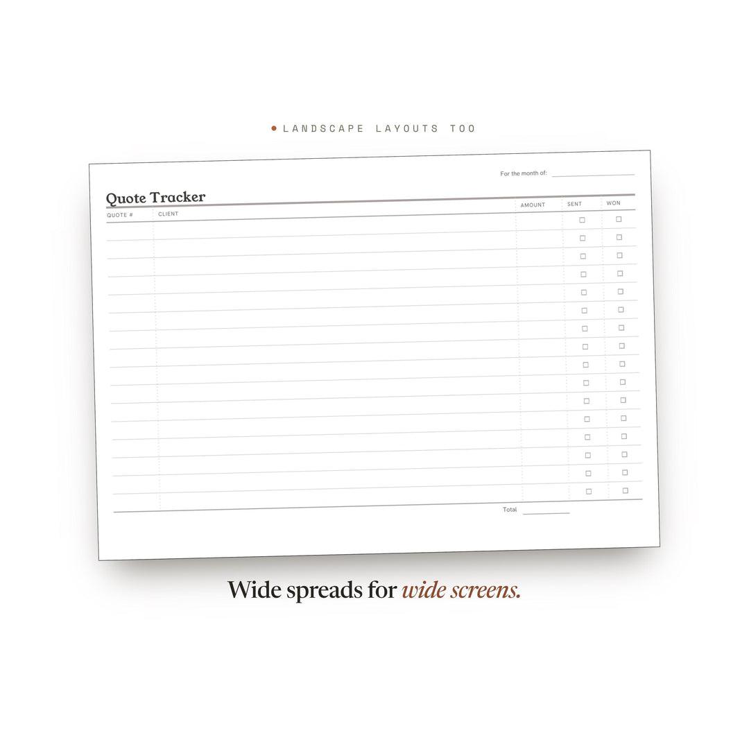 Quote Tracker Planner Insert | Client Tracker | GoodNotes iPad PDF | Digital Download