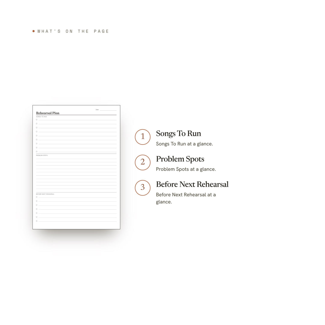 Rehearsal Plan Planner Insert | Practice Log | GoodNotes iPad PDF | Digital Download
