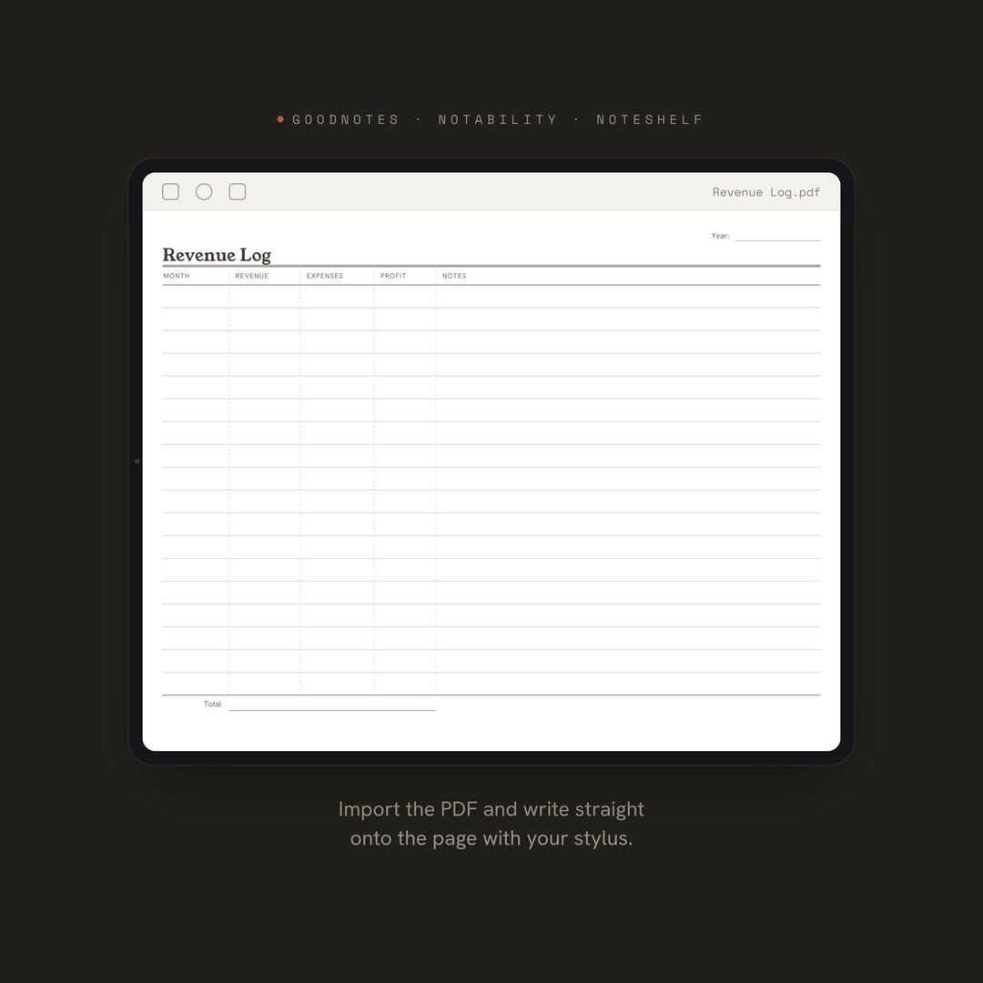 Revenue Log printable planner insert — preview image 5 of 20